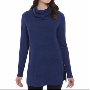 Adrienne Vittadini Tunic Sweater Navy